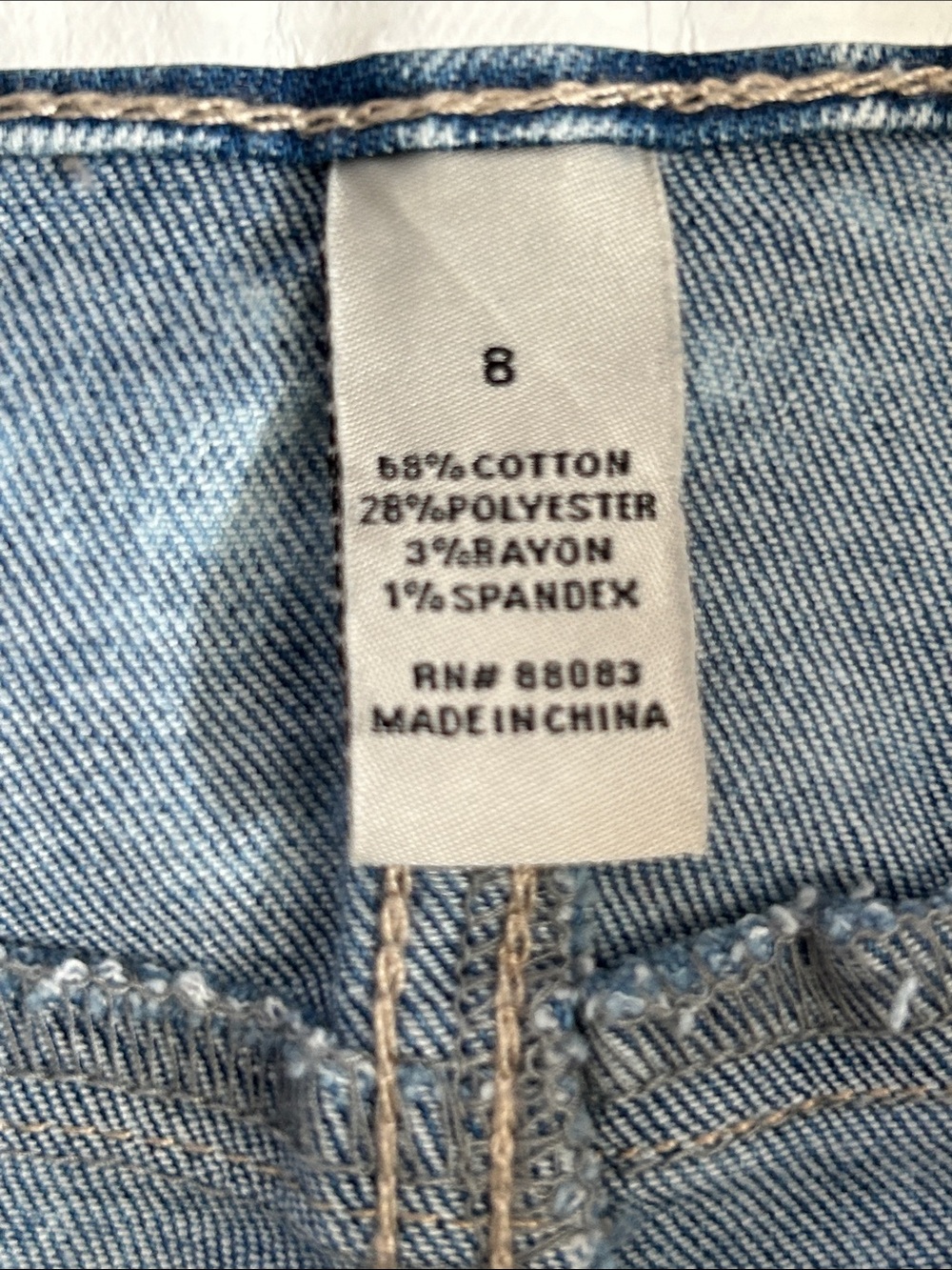 Rewash Brand Light Blue Acid Wash High-Rise Shortie Jean Shorts - Picture 5 of 9